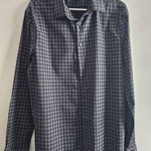 Express Black and Gray Houndstooth Shirt